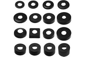 JRJUBB 4 rosette di copertura in acciaio inox, Ø 21 mm (1/2"), copertura per tubo cromato, copertura del rubinetto, rosette per rubinetti, valvola angolare (nero, 63 x 4)