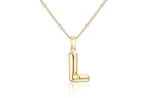 TOLOWOBK Initial Necklace for Women Gold Bubble Letter Necklace A-Z Balloon Charm Necklace Boho Choker Necklaces for Women Anniversary Christmas Birthday Gifts for Mum Daughter Girlfriend Sister Wife