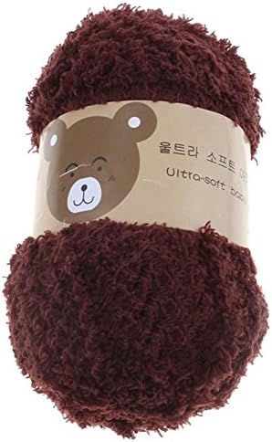 EJY 9 Colors 50g/Roll Soft Comfortable Long Baby Wool Yarn for Hand Knitting Scarf Hat Sweater (coffee)