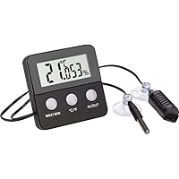 TFA Dostmann Terracheck Digitales Thermo-Hygrometer, 30.5044.01, Kabelfühler mit Saugnäpfen, ideal für Terrarien…
