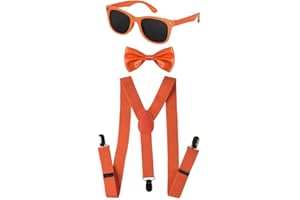 Dress Up America Set di accessori per papillon con bretelle al neon per adulti