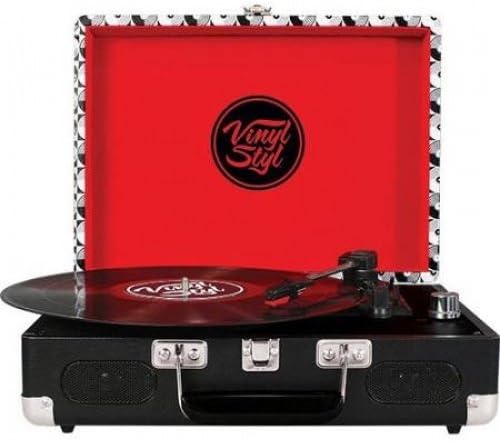 Vinyl Styl™ Groove Portable 3 Speed Turntable (Record Pattern)