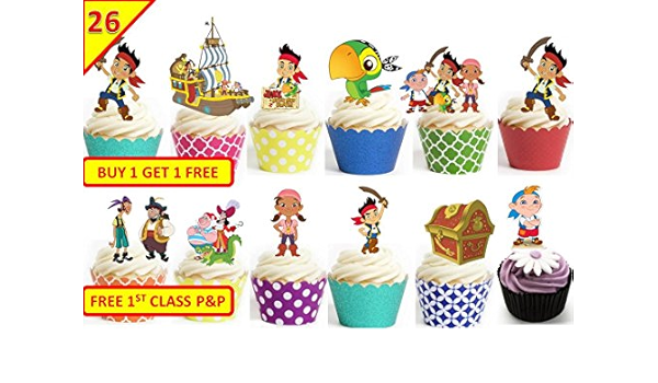 52 Jake Les Pirates Voile Bateau Tasse Comestible Gateau Decorations Pour Gateaux D Anniversaire Stand Up Amazon Fr Cuisine Et Maison
