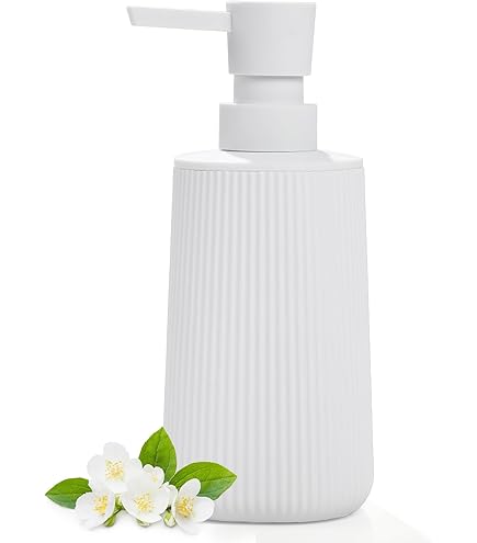 Dispenser Sapone Effetto Soft Touch - Portasapone Moderno Per Bagno In Plastica Bianca - Foto 7