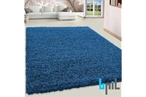 BPIL SHAGGY RUGS SOFT PLAIN Thick 5CM TWISTED PILE ANITSKID SMALL MEDIAM LARGE AREA RUGS (NAVY BLUE, 60X110CM)