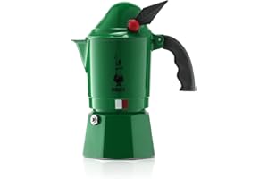 ‎BIALETTI Bialetti - Express Alpina: Ikonische Espressomaschine für die Herdplatte, Moka-Kanne für 3 Tassen (130 ml), Aluminium, Grün