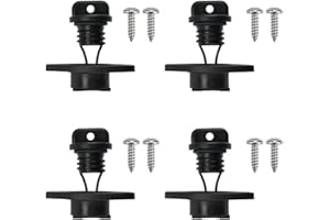PenuSpt Boat Drain Bung, 4pcs Kayak Drain Plug, Universal Hull Drain Stopper, Canoe Boat Drain Holes Plugs, Bung Replacement Accessories with 8pcs M5*15mm Screws for Dinghy Kayak Canoes Boat