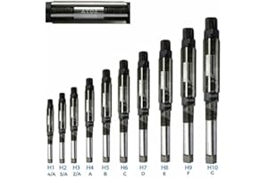 Praztech H1 - Set di alesatori manuali regolabili H10, 10 pezzi, capacità da 3/8" a 15/16" (9,52 mm - 23,8 mm)