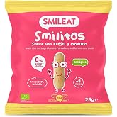 Smileat - Smilitos Snack - Strawberry and Banana Flavor - Fun Snack for Children From 8 Months - 1 Bag of 25 g | Snack crujie