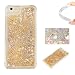 Produktbild iphone 7 hülle flüssig,iphone 8s hülle glitzer, LuckyW TPU Silikon Gradient Farbe Handyhülle für Apple iPhone 7 7s (4.7 zoll)/iPhone 8 (4.7 zoll) 2017 3D Bling Glitter Glitzer Flowing Fließend Liquid Flüssig Shinny Moving Star Floating Trend Schwimmend Treibend Stern Quicksand Sparkle Crystal Kristall Tasche Flexible Kratzer Stoßfest Scratch-Resistant Shockproof Etui Bumper Case Cover - Gold