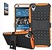 Produktbild ISENPENK HTC Desire 626(2015)/626G Hülle und Panzerglas/Schutzfolie,TPU+PC Slim Silikon Tough Rugged Dual-Layer Hardcase with Built-in Kickstand Schutzhüllen,Wasserdicht Shockproof Anti Slip Protection Stand Case Tasche für HTC Desire 626(2015)/626G 5.0Zoll-[orange]+Panzerglas