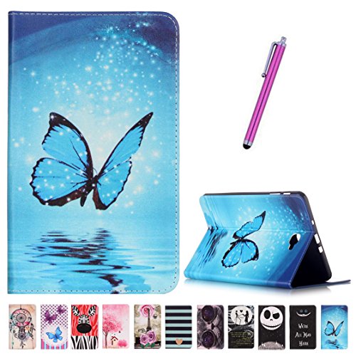 Romtronic Cute Colorful Design Flip Tasche PU Leder Abdeckung Stand Schutzhülle für Samsung Galaxy Tab A 10.1 2016 (SM-T580 SM-T585) + 1 x Schwarz Stylus (Design 11)
