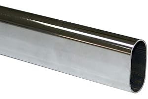 P PERIN Tubo Appendiabiti per Armadio Guardaroba, Cromato 15x30mm - Kit con 2 Supporti Laterali Nichel (1 Metro)