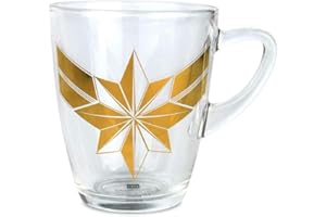 CAPTAIN MARVEL Copa Capitán Marvel con Logo de Vidrio de 220ml.