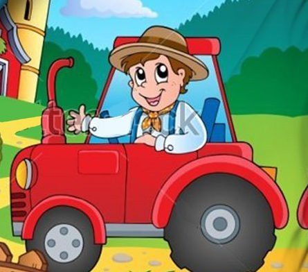 Aminata Kids – süße Kinder-Bettwäsche 100×135 40×60 cm Roter Traktor bunt Bauernhof mit Bauer Jungen und Mädchen - 3