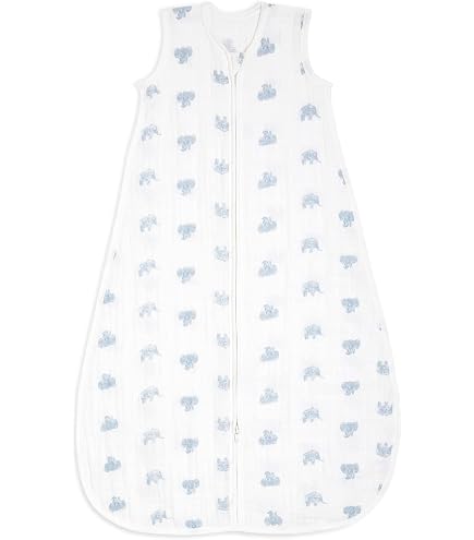 aden + anais™ Essentials Baumwoll-Musselin-Schlafsack, 1,0 TOG tragbare Decke für Babys, Bunte Muster für Mädchen & Jungen, Schlafsack für Neugeborene aus 100% Baumwoll, 0-6 Monate, Tropicalia Baby