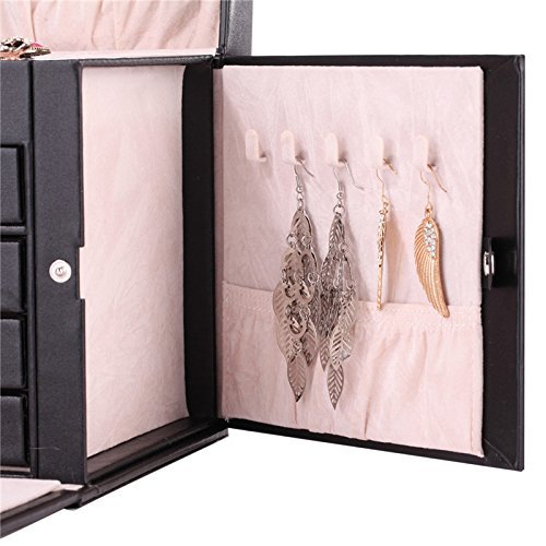 ROWLING Schmuckkästchen Schwarz Schmuckkasten Schatulle Schmuckkoffer mit Mini Box ZG145 - 4