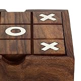 Holzspielzeug Aus Indien – Solitaire Und Tic Tac Toe – Zwei Spiele In Einem 11,43 Cm - 2