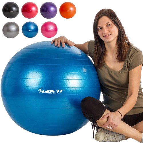 MOVIT® Gymnastikball inklusive Pumpe, 65cm bzw. 75cm, 7 Farben, Maximalbelastbarkeit bis 300kg, berstsicher - 5
