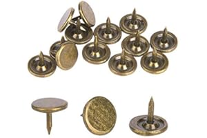 Sheens 100pcs Chiodo da Tappezzeria - Grande Testa Piatta in Bronzo Ciano, Antichi Chiodi Metallici Decorativi (9 x 8mm)