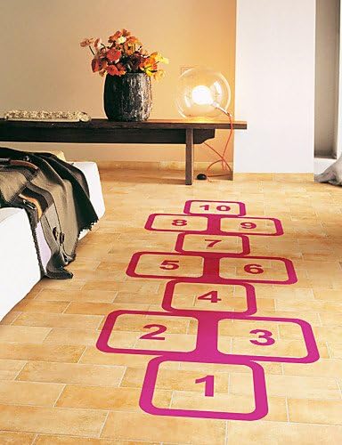 Wall Stickers Wall Decals, Style The Classic Game of Hopscotch PVC Wall Stickers , rose
