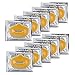 Set Kit of 10pcs 24K Gold Golden Collagen Gel Crystal Masks Lips Patches Mouth Sheets for Anti Aging Treatments, Fine Lines and Wrinkles Removal, Hydration, Nourishing and Skin Firming