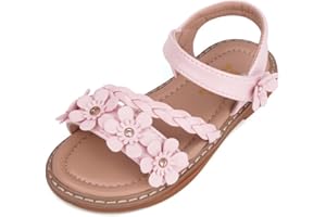 ANBIWANGLUO Sandales Fille Sandale Cuir Enfant Fille Fleur Chaussures Ete Fille