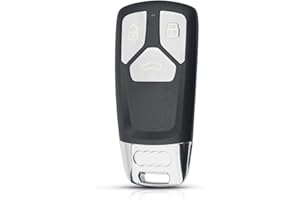 PHONILLICO Guscio chiave per Audi Q2 Q3 Q5 Q7 Q8 A4 A5 A6 A7 A8 TT - Chiave radio intelligente con 3 tasti in plastica nera per auto