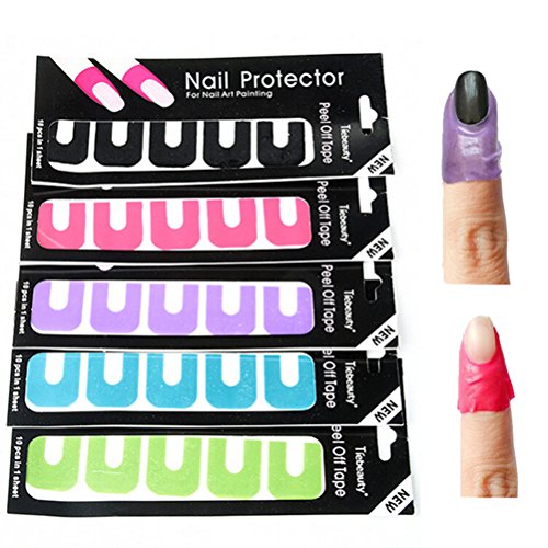 Peel Off Nail Art Tips Tape Palisade Cuticle Sticker Polish Hedge Base Coat,Black by Shoolo
