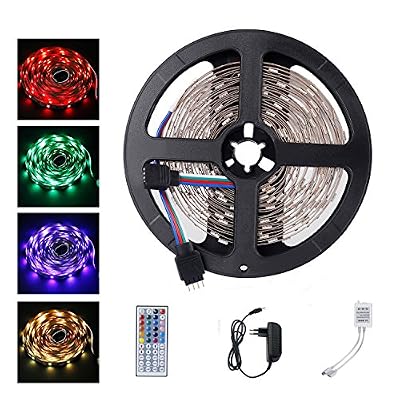 ALED LIGHT® Romantique Ruban Lumineux 5 Mètres 150 SMD 5050 RVB Bande LED Strip + Télécommande à Infrarouge 44 Touches + Alimentation 2A 12V [ Rubans à LED Equipement ]