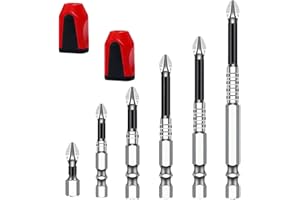 GNHG 6 Pezzi High Magnetic Screwdriver Drill Bit Set, Magnetiche per Cacciavite in Acciaio Set da Inserti per Avvitatore Professionali, 25/50/65/70/90/100Cm con due magnetizzatori