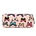Miss LuLu Women Girls Canvas Students Pen Pencil Case zipper Bags Cosmetic Travel Makeup Bags Pouch Box (Butterfly Beige)