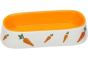 Fonowx Futternapf Kaninchen Keramik Groß, Keramiknapf Hamster, Anti-Biss Keramik Futterschalen, Rabbit Feeder Bowl für Chinchilla, Igel, Welpen, Kätzchen, Rennmäuse, Frettchen, 19 cm x 8,3 cm x 4,2 cm