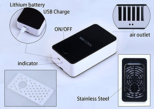 niceEshop(TM) Wiederaufladbar Lithiumbatterie Mini Tragbar Ventilator - 2