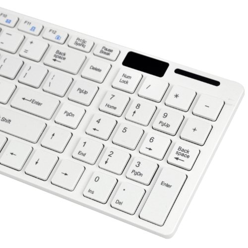 TRIXES Schmale weiße Drahtlostastatur und optische Drahtlosmaus für PC oder Laptop - 5