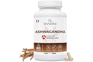 Bandini® Ashwagandha KSM-66® Vegan - Stress, Sommeil, Énergie, Bien-Être - Qualité KSM-66 Pure - Supplément naturel de Poudre Withania Somnifera (Ginseng indien) - Antioxydant naturel - 60 Gélules