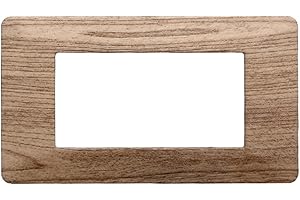 ZOREI Placca Compatibile Con Vimar Plana, Placche In Plastica, 1 Pezzo (4 Posti/Moduli,Legno Chiaro)