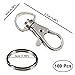 Produktbild 100 Stück Metall Schlüsselband Karabinerhaken mit D-Ringen- Schlüsselanhänger Karabiner mit Schlüsselringen- Karabinerverschluss-Schwenkverschluss für Schlüsselbänder Zubehör, Schmuck& Nähen