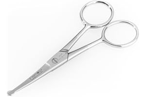 REMOS PROFESSIONAL BODY CARE REMOS Nasal Hair Scissors - Bent, Micro Serrated Blades Stainless Steel