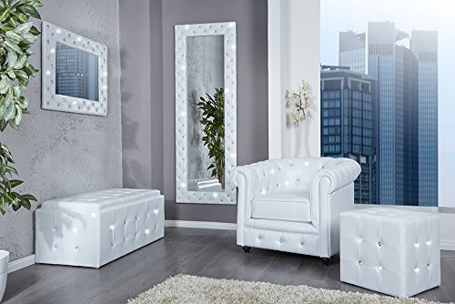 Pompöser Spiegel BOUTIQUE 170×60 weiss mit Strassknöpfen - 9