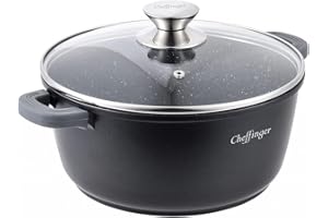 Cheffinger Marmite en fonte d'aluminium Ø 28 cm Compatible induction Ø 28 cm