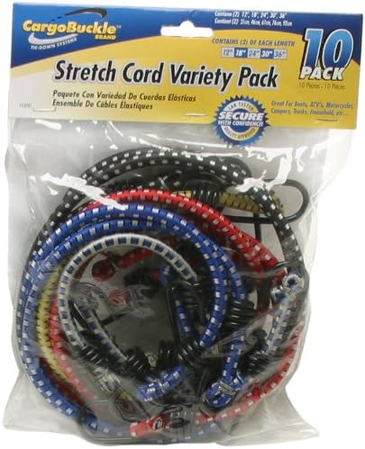 CargoBuckle F13741 Stretch Cord Variety, 10-Pack