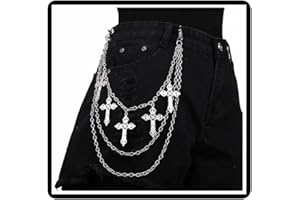 DISHOWME Gothic Kreuz Hose Kette Blatt Hose Kette Punk Schwert Jeans Geldbörse Kette Hip Hop Stern Geldbörse Taille Gliederketten Tasche Gürtel Körperschmuck für Frauen Männer