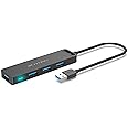 USB Hub, VENTION 4-Port USB 3.0 Ultra Slim Hub USB Splitter USB Extension Hub USB Port Hub Multiport Adapter USB Extender for PS5/PS4/Laptop/MacBook/PC/Flash Drives/Surface