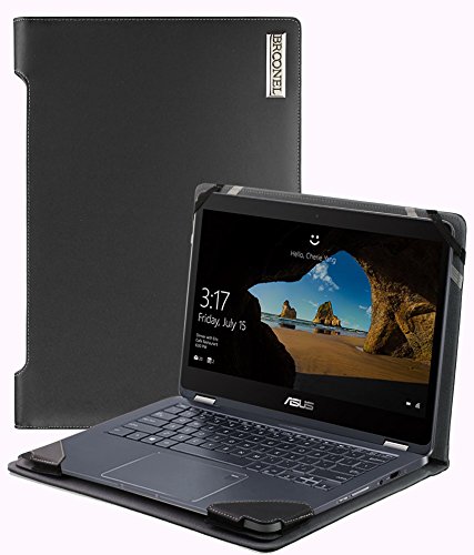 Preisvergleich Produktbild Broonel - Profile Series - Schwarzes premium leder Case / Cover Trage Tasche speziell für das ASUS NovaGo TP370QL / 2-in-1 13.3 Inch