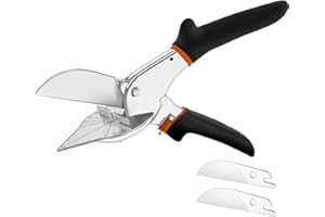 YWKJDDM Mitre Shears, 45-135 Degree Adjustable Angle Scissors with 2 Spare Blades, Multifunctional Trunking Shears for Vinyl Wood Molding Trim