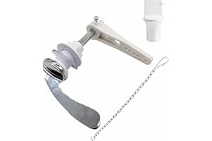 Toilet Flush Handle Replacement-1/2” Thread, Chonphan Zinc Alloy Metal Handle Chrome Plated Toilet Cistern Lever Flush Handle with Chain for Toilet WC Cistern Tank -Slim Style