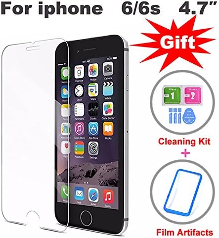 Tempered Glass Screen Protector For iPhone6/6s/6plus/6splus/7/7Plus Screen Protector Protective Guard Film Front Cover+Film Artifact+Clean Kit (iPhone6/6s (4.7 inch))