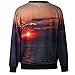 Thenice Women's Digital Print Pullovers Sweatershirts T Shirts (Seaside sunrise)