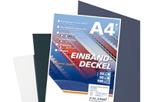 FALAMBI 100 Rückwände/Deckblätter DIN A4, Classic - Leinenstruktur, blau